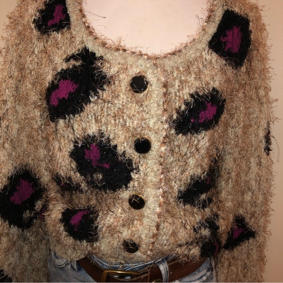 Anthropologie Leifsdottir Eyelash Oversized Button Down Cardigan,Size-Medium(?L) - Picture 5 of 10